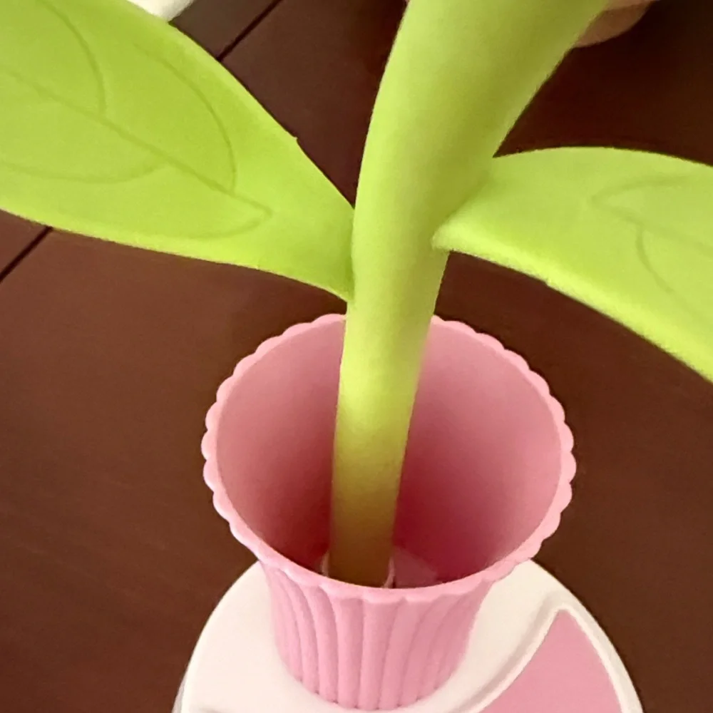 Pink and Green Flower Battery Desk Lamp